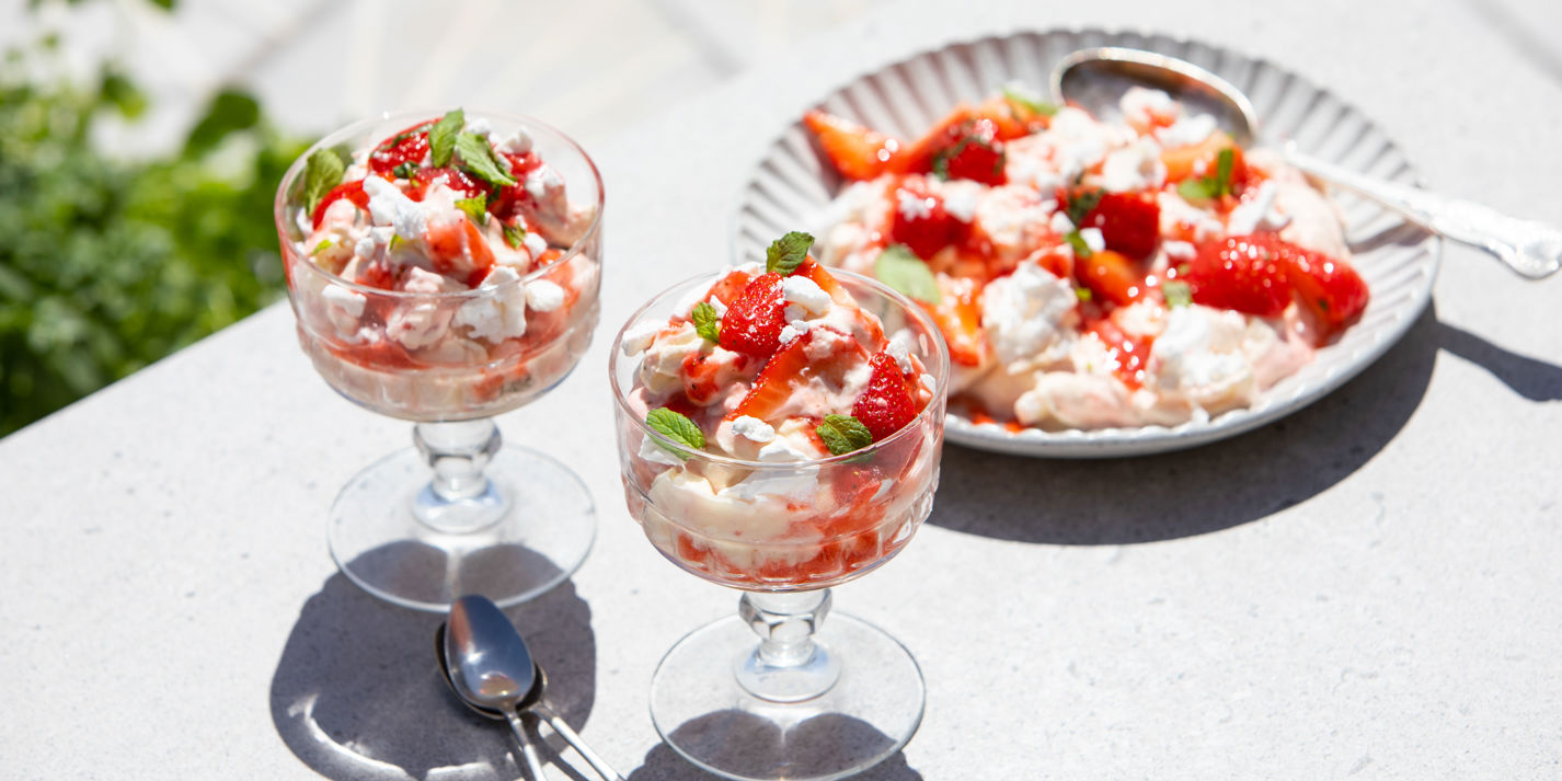 Strawberry and Elderflower Eton Mess Recipe - Great British Chefs