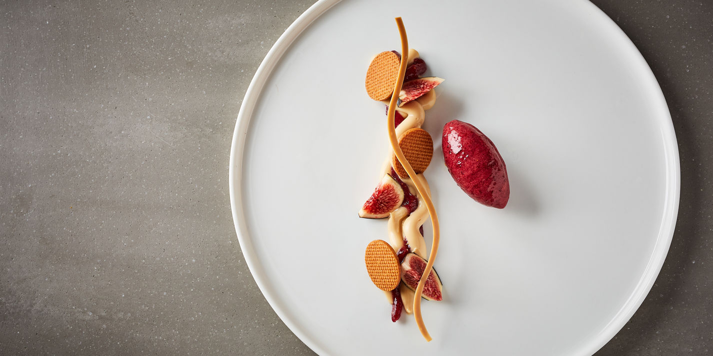 Dulcey Chocolate with Fig, Blackcurrant and Almond Recipe - Great British Chefs