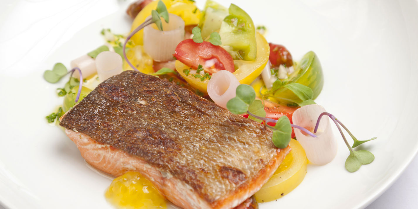 Seared Salmon with Tomatoes Recipe - Great British Chefs