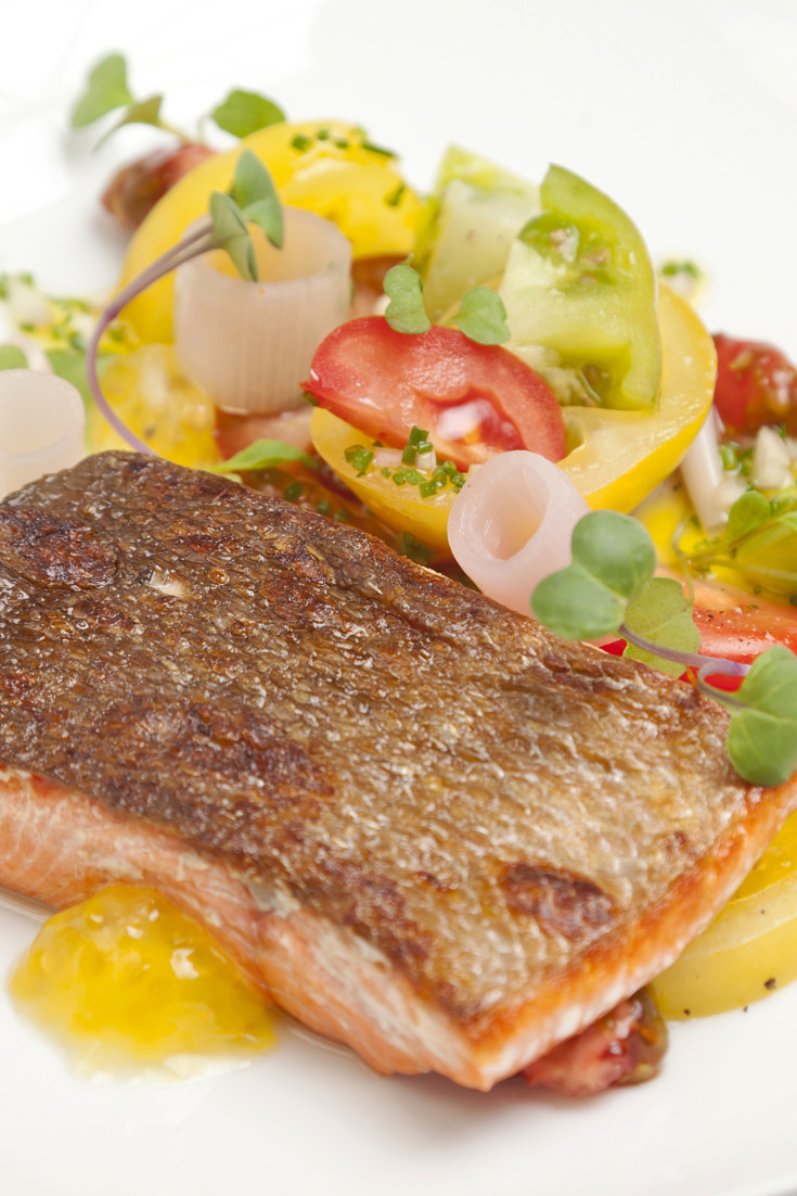 Seared Salmon with Tomatoes Recipe - Great British Chefs