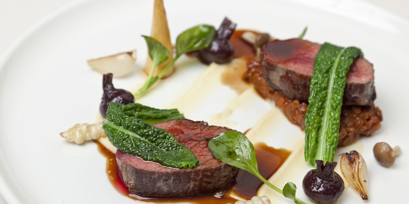 Venison loin and bolognese