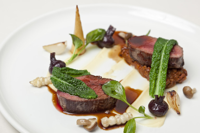 Venison loin and bolognese