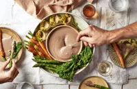 Nebbiolo bagna cauda with blanched vegetables