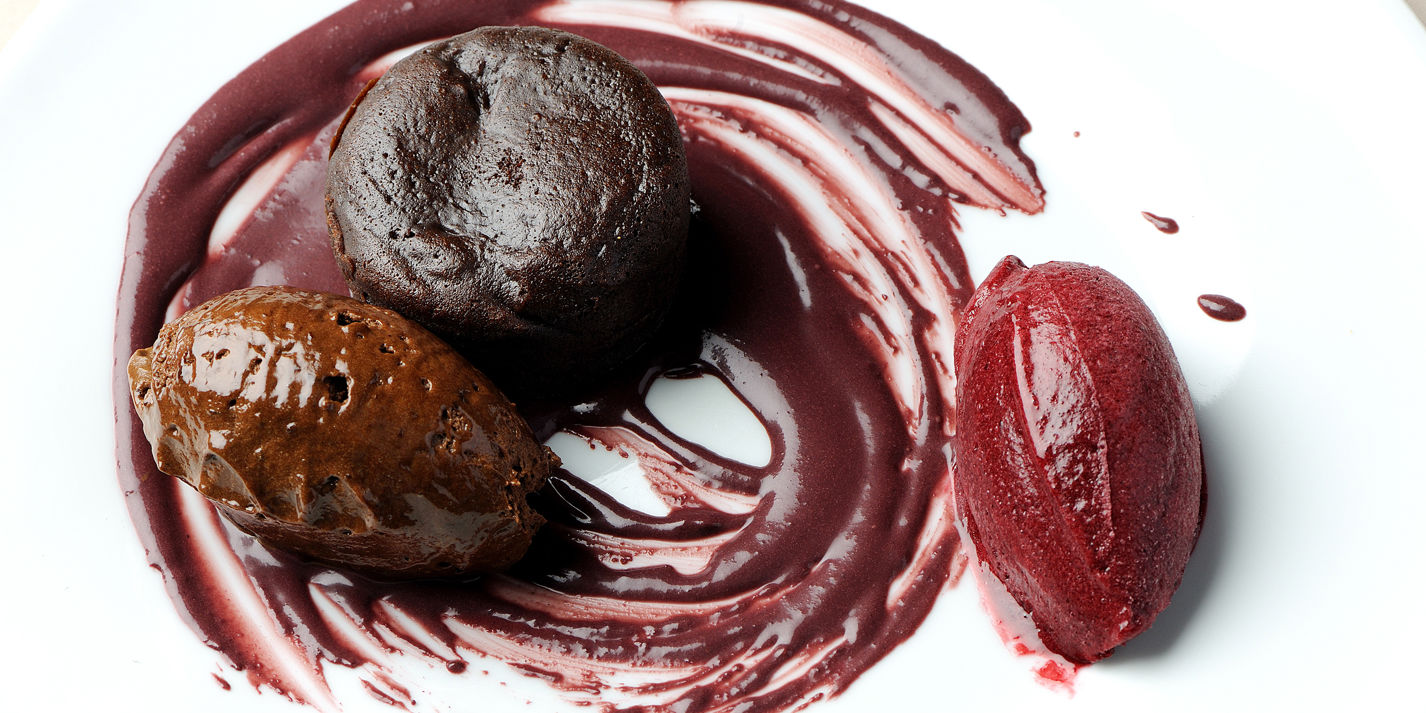 Chocolate Pudding Recipe With Lavender Sorbet - Great British Chefs