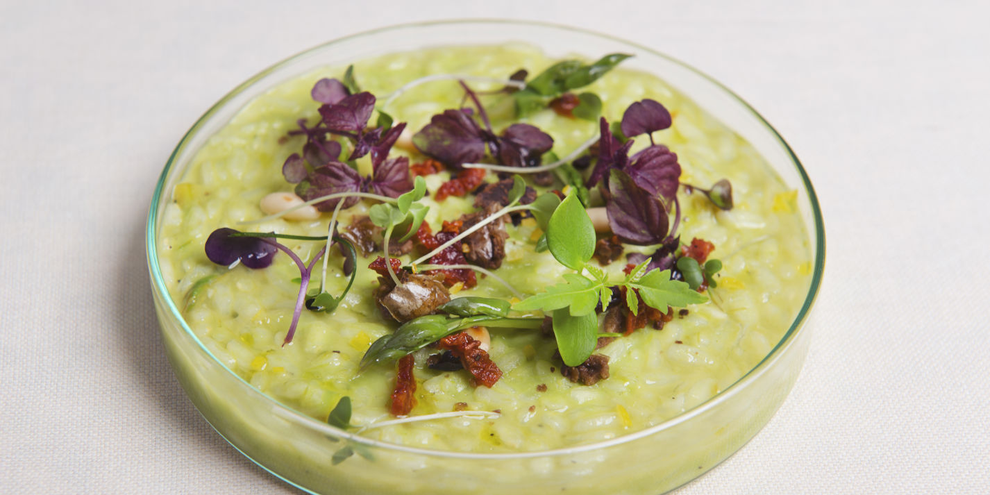 Asparagus Risotto with Confit Tomato Recipe - Great Italian Chefs
