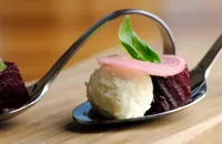 Pickled beetroot and sheep's cheese salad