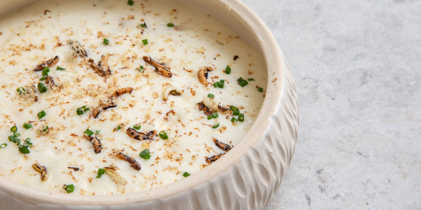 Cauliflower and Gruyère Cheese Mousse, Caramelised Artichoke, Smoked Almond, Puffed Rice Recipe - Gr