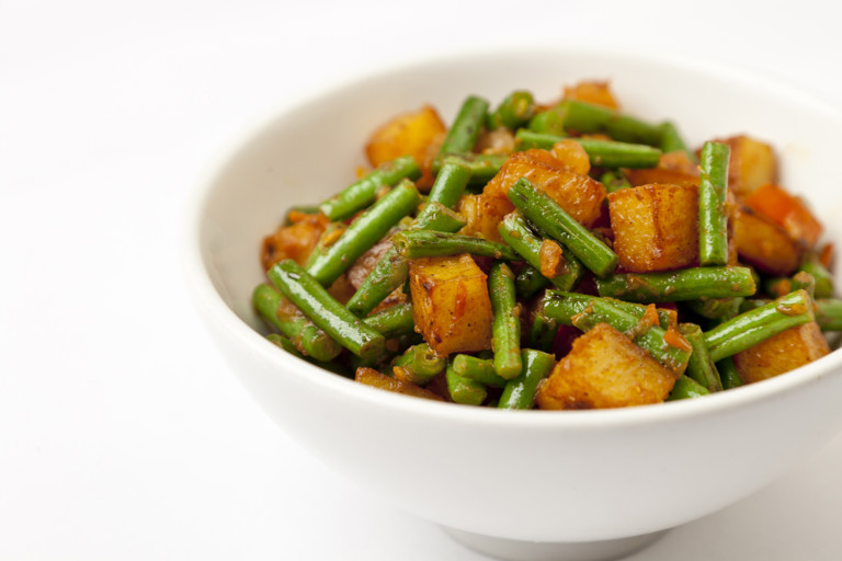 Fine beans and potato curry