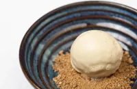 Stout ice cream with brown bread crumble