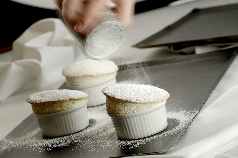 Hot banana soufflé