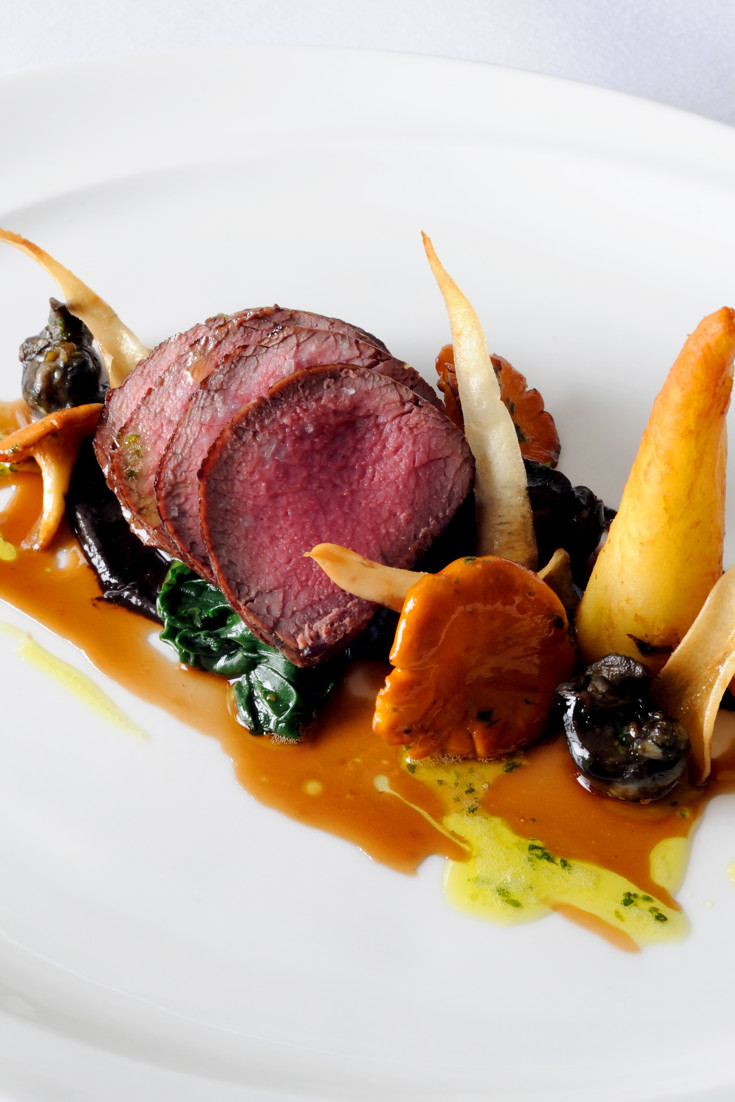 Roast Venison With Snails & Mushroom Purée - Great British Chefs