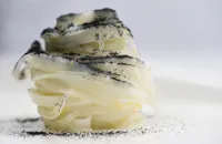 Tagliatella of squid with dehydrated squid ink