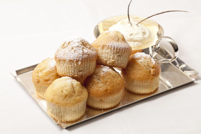 Mini white chocolate muffins