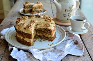 Coffee and walnut cake