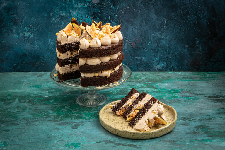Rye, fig and hazelnut cake