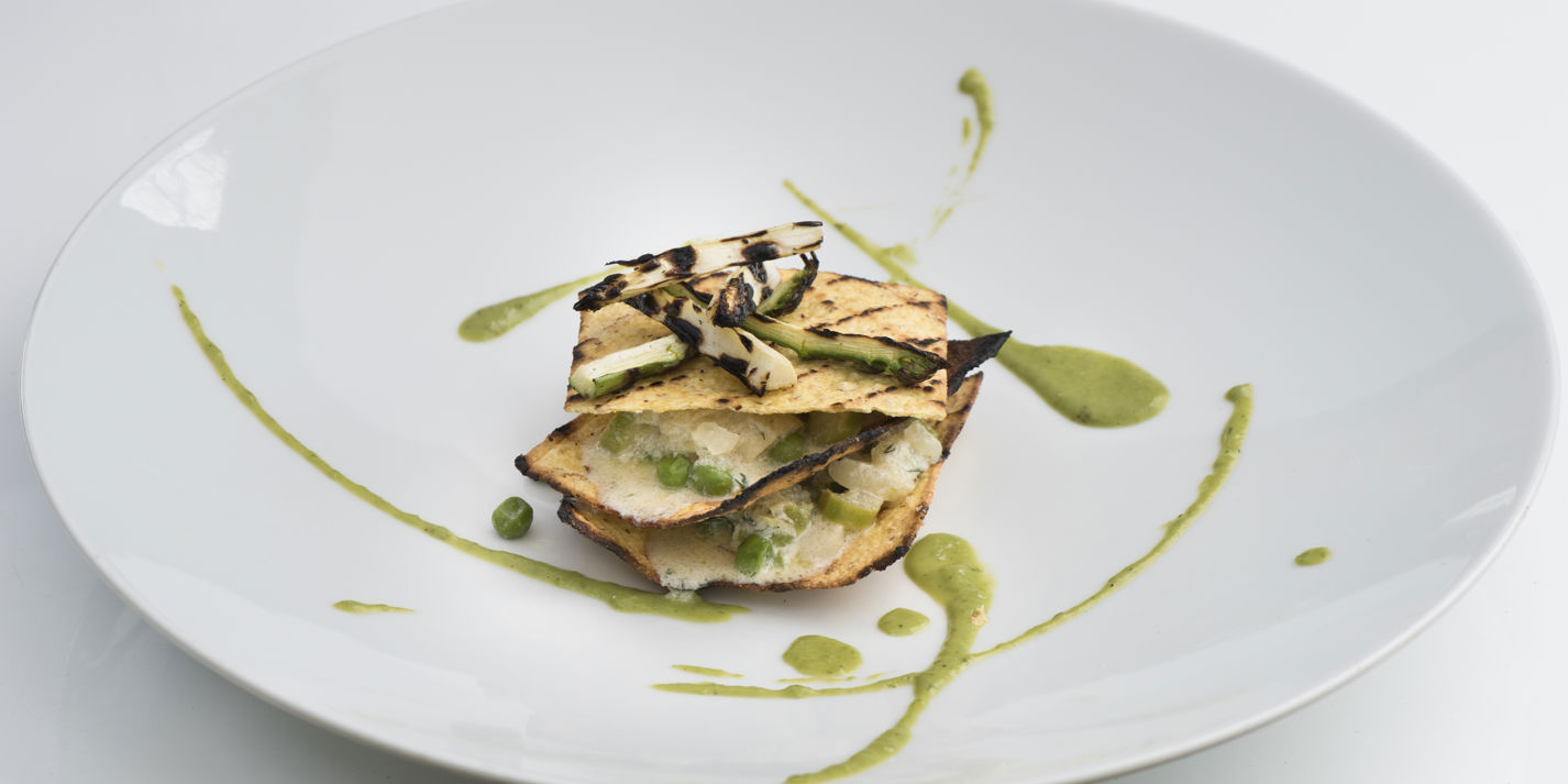 Crunchy Polenta Recipe with Asparagus and Peas - Great Italian Chefs