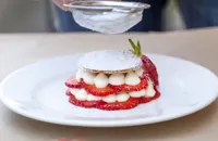 Strawberry and macadamia mille-feuille