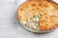 Chicken and mushroom pie with cheddar shortcrust pastry