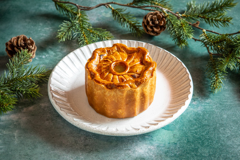 Black treacle and orange pork pie