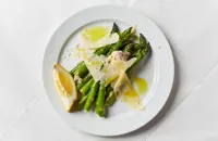 Asparagus with anchovy butter and Parmesan
