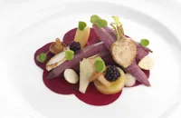 Grouse with beetroot