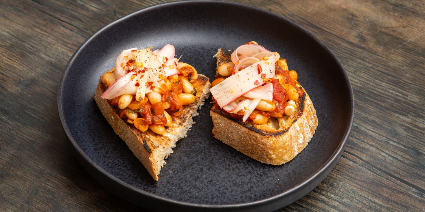 Sweet and Spicy Rhubarb White Beans Recipe - Great British Chefs