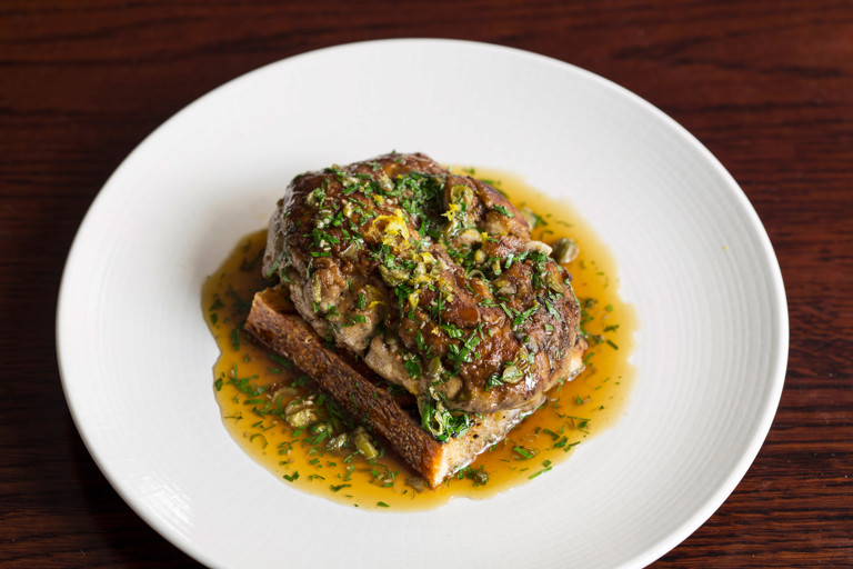 Calves brains on toast