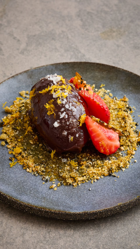 Dark chocolate orange ganache with sesame praline recipe reel