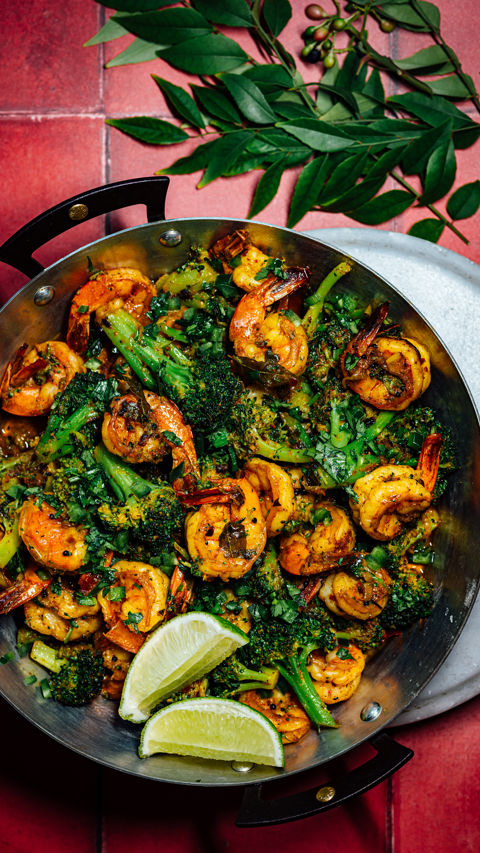 Sambar masala shrimp with broccoli recipe reel